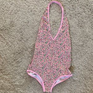 American Apparel Halter Onesie floral